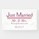 Search for just married banners Reception