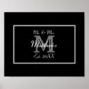 Search for mr mrs wedding posters Black and white