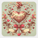 Search for valentine square stickers Retro