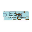 Search for blue brown return address labels Retro