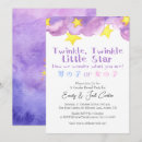 Search for purple gender reveal invitations Watercolor