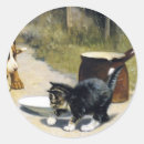 Search for black cat painting stickers Vintage