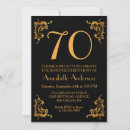 Search for black gold 70th birthday invitations Vintage