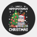 Search for hippopotamus stickers Merry xmas