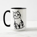 Search for black and white cat art mugs Feline