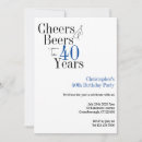 Search for blue black 40th birthday invitations Cheers to 40 years