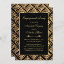 Search for 1920s engagement party invitations Black and gold