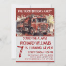 Search for fire truck party invitations Watercolor