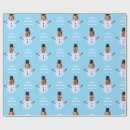 Search for funny snowman wrapping paper Blue