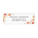 Search for peach flowers return address labels Greenery