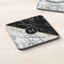 Search for black and white marble coasters Elegant