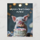 Search for pink pig birthday cards Piggy