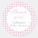 Search for pink gingham baby shower stickers Minimalist