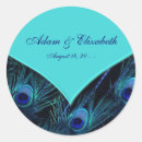 Search for teal peacock wedding stickers Blue