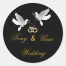 Search for doves wedding stickers Black