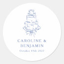 Search for blue and white wedding stickers Elegant