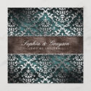 Search for teal blue and silver wedding invitations Vintage