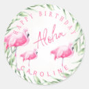 Search for flamingo birthday stickers Aloha