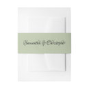 Search for green invitation belly bands Bride groom names
