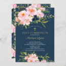 Search for peony first communion invitations Watercolor