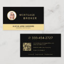 Search for mortgage broker business cards Black and gold