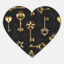 Search for heart and key stickers Black