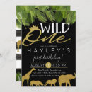 Search for wild things 1st birthday invitations Safari