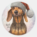 Search for dachshund christmas stickers Santa