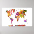 Search for watercolor world map posters Continent