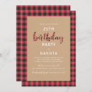 Search for kraft birthday invitations Buffalo plaid