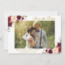 Search for burgundy gold save the dates Vintage