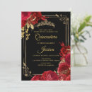 Search for red black quinceanera invitations Fairytale princess tiara crown