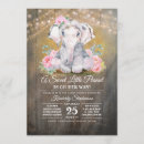 Search for elephant baby girl shower invitations Rustic