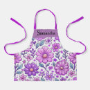 Search for modern floral pattern aprons Purple