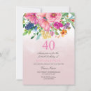 Search for watercolor 40th birthday invitations Flowers