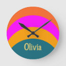 Search for blue and orange clocks For her