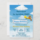 Search for cute aeroplane birthday invitations Blue
