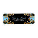 Search for art deco damask return address labels Black