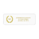 Search for gold wreath return address labels White and gold