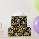 Search for gold flowers wrapping paper Black and gold