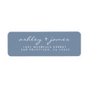 Search for simple blue return address labels Modern typography