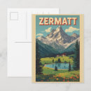 Search for vintage ski postcards Swiss alps