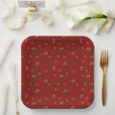 Search for holiday paper plates Red holly berries