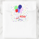 Search for balloons on 40th birthday stickers 40 years old