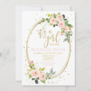 Search for geometric baby girl shower invitations Gold