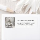 Search for snowy trees return address labels Vintage