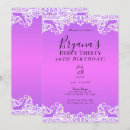 Search for purple white birthday invitations Trendy