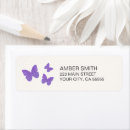 Search for purple butterfly return address labels Watercolor