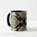 Search for turquoise and brown mugs Western