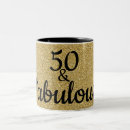 Search for fifty and fabulous mugs Black and gold